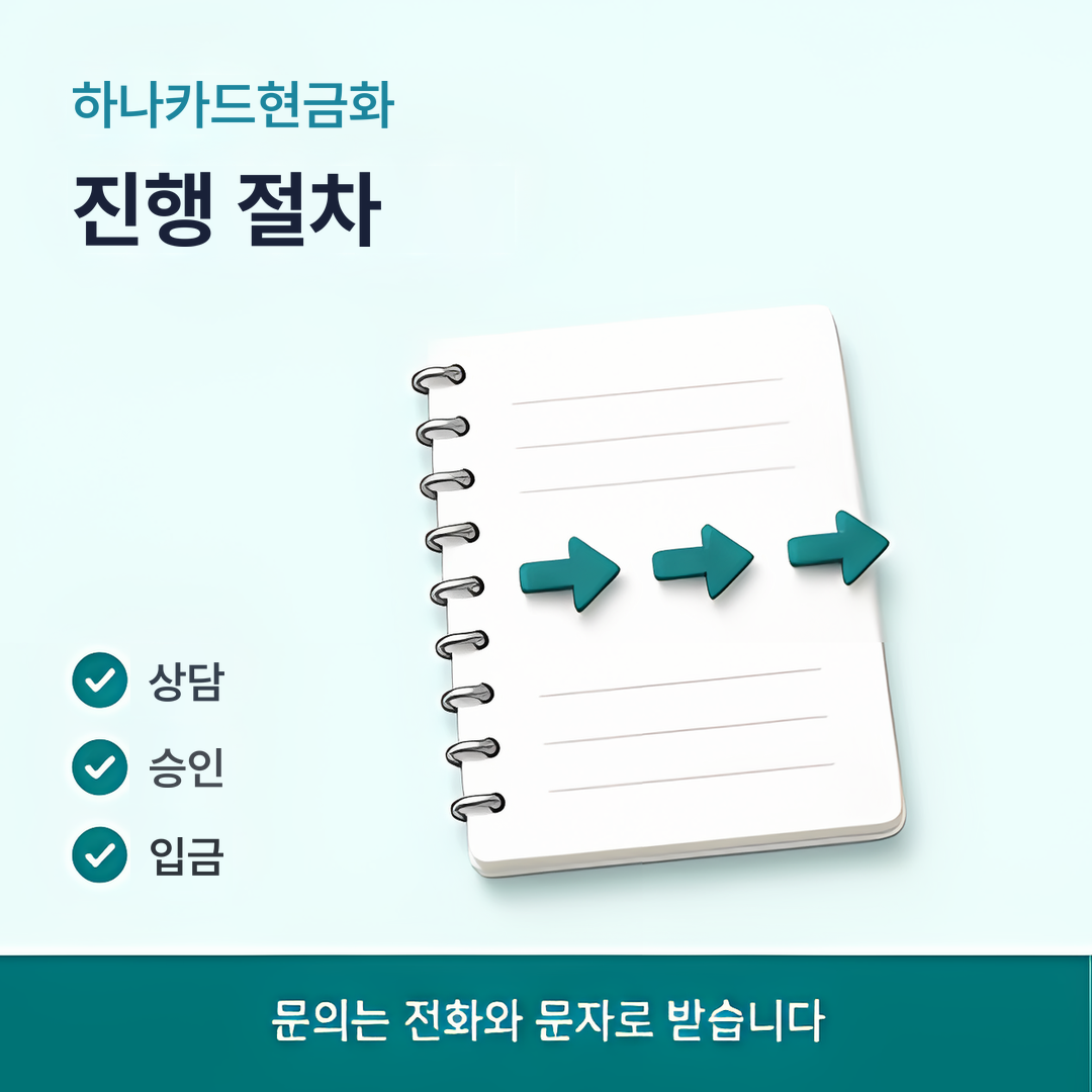 다음머니 하나카드현금화 진행 절차 안내